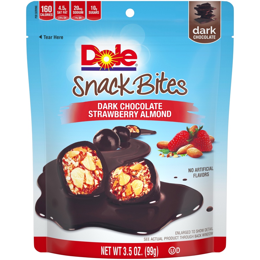 slide 1 of 1, Dole Dark Choc Cover Straw Almond, 3.5 oz