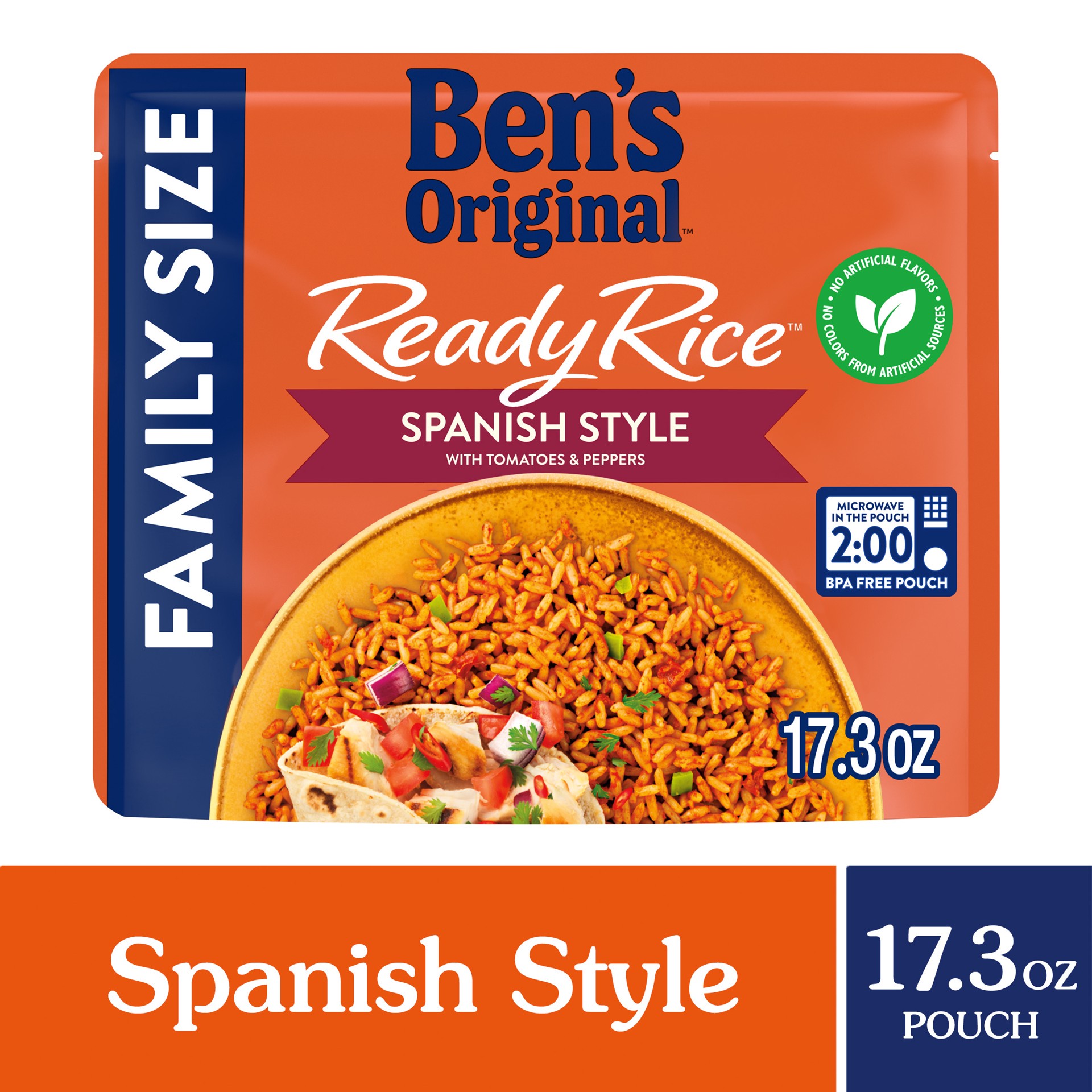 slide 1 of 3, Ben's Original Ready Rice Spanish Style Flavored Family Size Rice, 17.3 oz, 17.3 oz