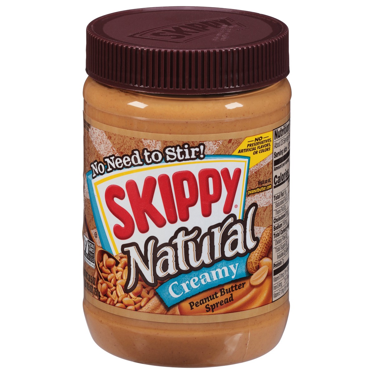 slide 3 of 9, SKIPPY Natural Creamy Peanut Butter Spread, 26.5 oz