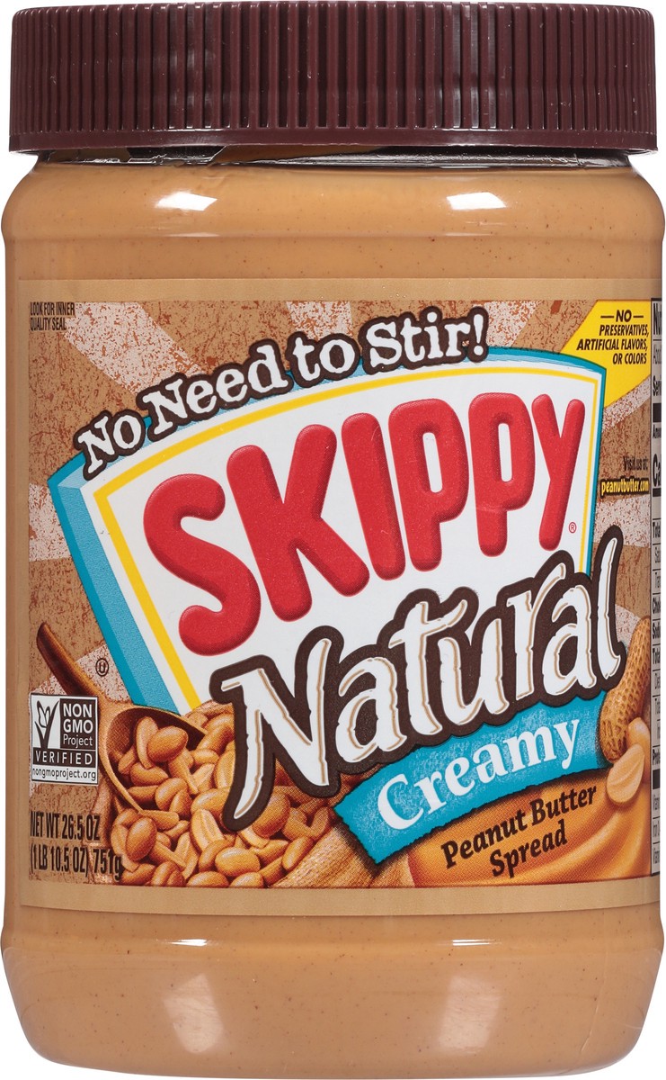 slide 6 of 9, SKIPPY Natural Creamy Peanut Butter Spread, 26.5 oz