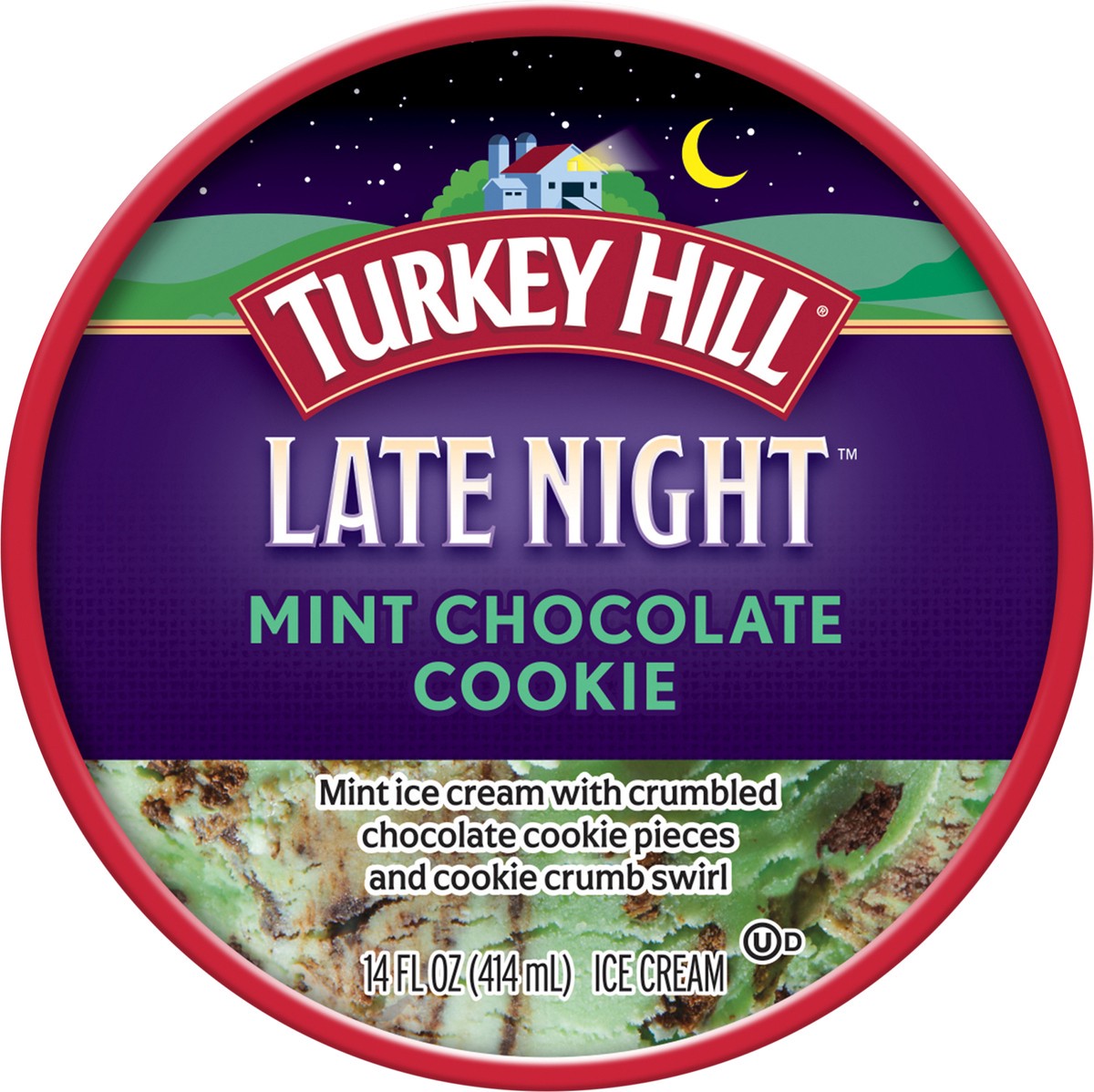 slide 10 of 10, Turkey Hill Late Night Mint Chocolate Cookie, 14 fl oz