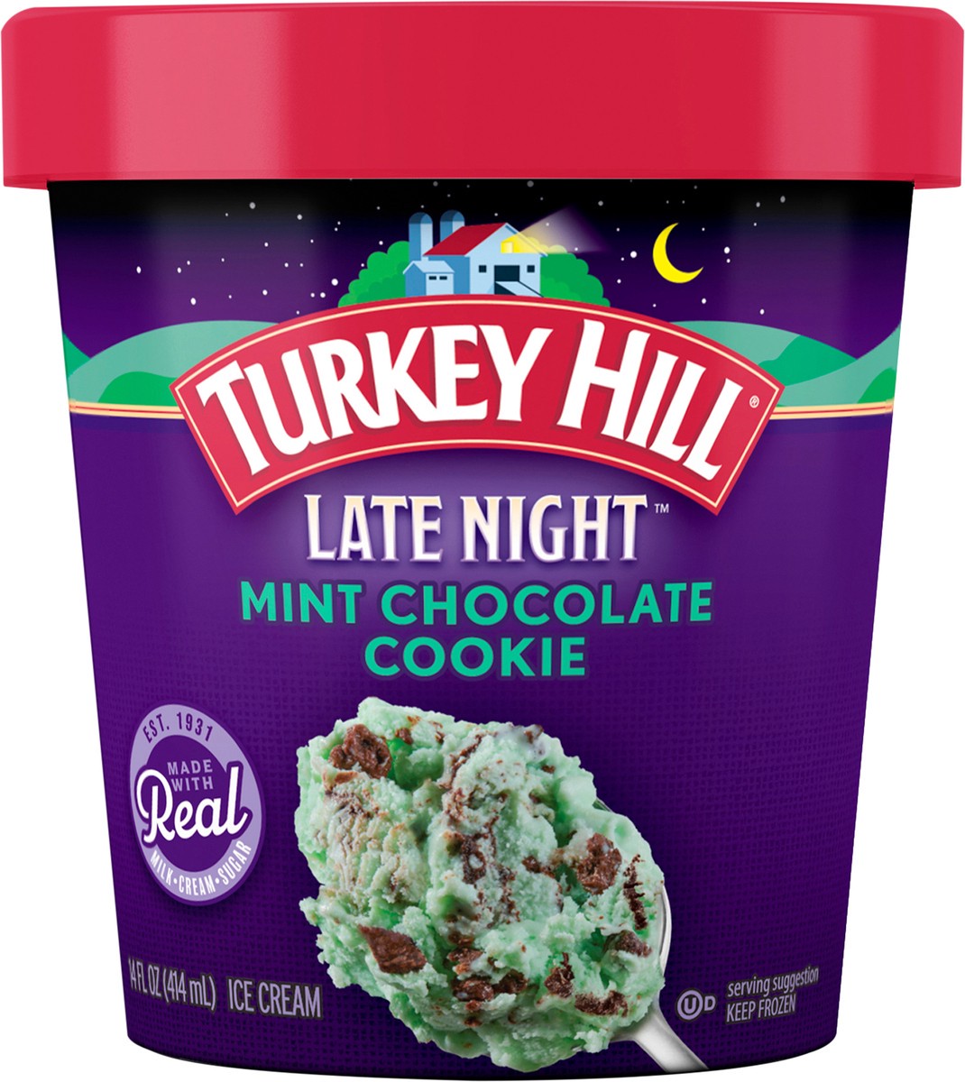 slide 9 of 10, Turkey Hill Late Night Mint Chocolate Cookie, 14 fl oz