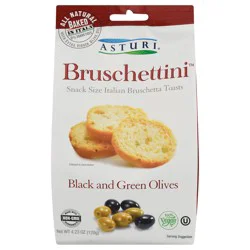 Asturi Bruschettini Black and Green Olives Italian Toasts