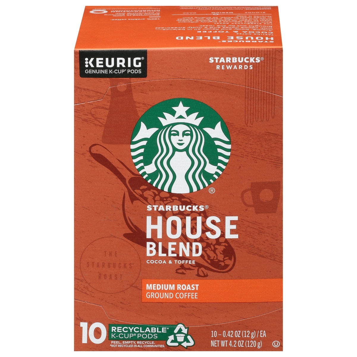 slide 1 of 7, Starbucks House Blend Medium K Cup Pods - 10 ct, 10 ct