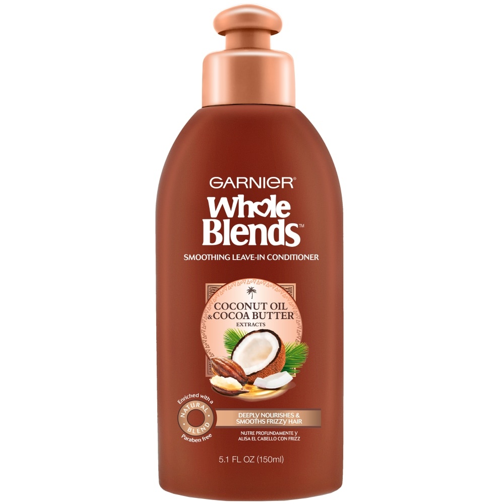 slide 1 of 1, Garnier Whole Blends Coconut Oil & Cocoa Butter Extracts Leave-In Conditioner, 5.1 fl oz