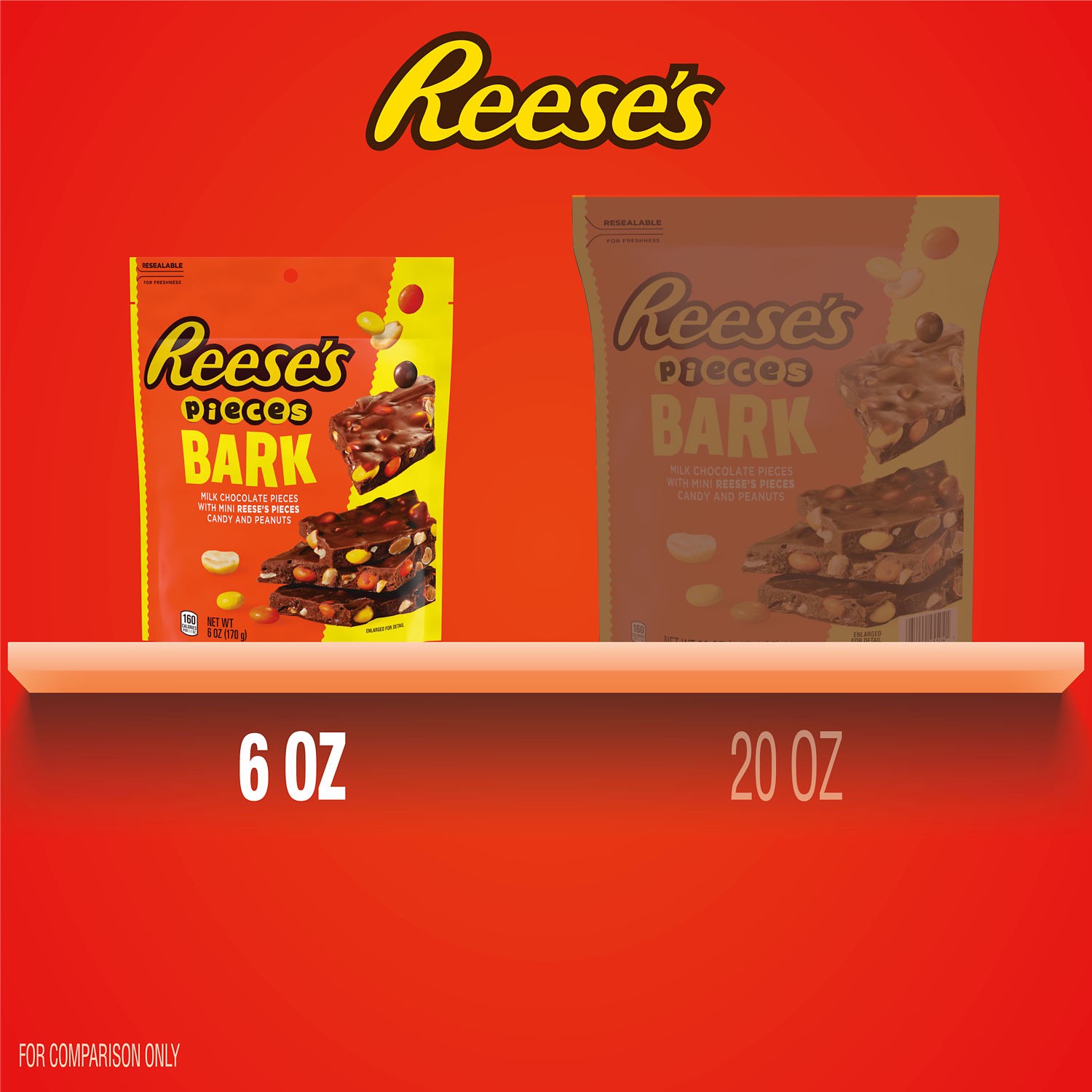 slide 8 of 9, Reese's REESE'S PIECES Milk Chocolate Candy with Peanuts Bark Bag, 6 oz, 6 oz