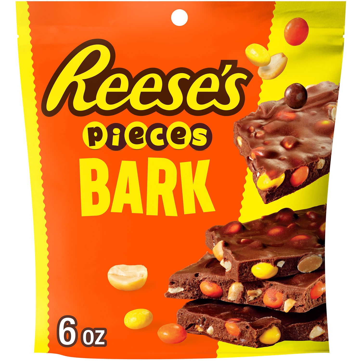 slide 9 of 9, Reese's REESE'S PIECES Milk Chocolate Candy with Peanuts Bark Bag, 6 oz, 6 oz