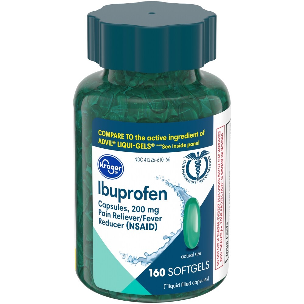 slide 1 of 1, Kroger Ibuprofen Softgel Capsules 200Mg, 160 ct