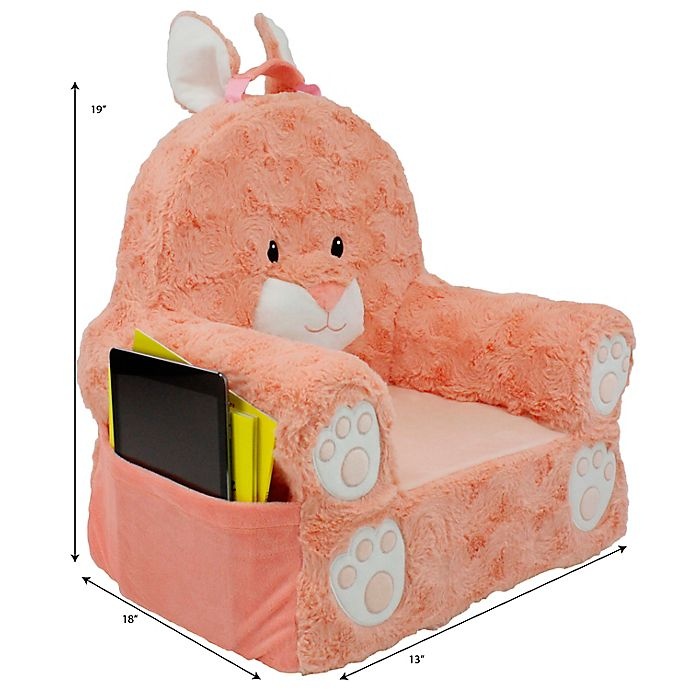 slide 2 of 6, Soft Landing Premium Sweet Seats Bunny Chair - Coral, 1 ct