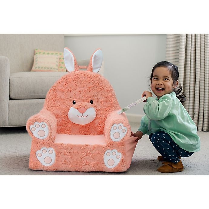 slide 6 of 6, Soft Landing Premium Sweet Seats Bunny Chair - Coral, 1 ct