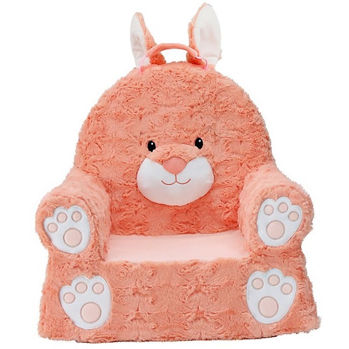 slide 1 of 6, Soft Landing Premium Sweet Seats Bunny Chair - Coral, 1 ct