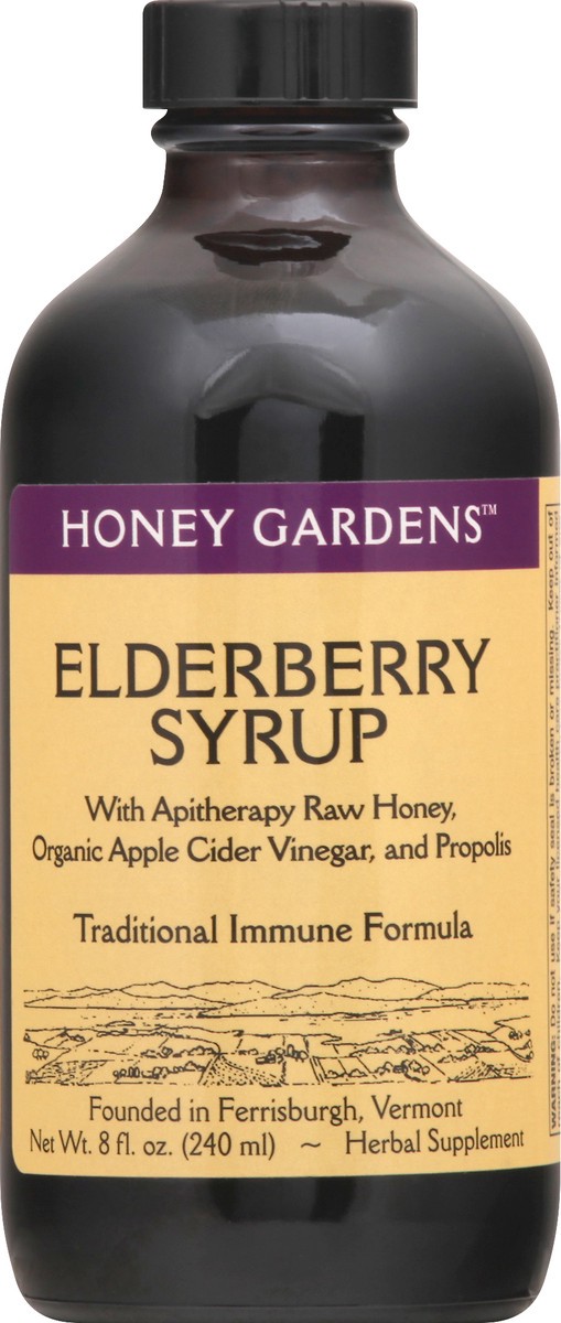 slide 1 of 10, Honey Gardens Elderberry Syrup 8 oz, 8 oz