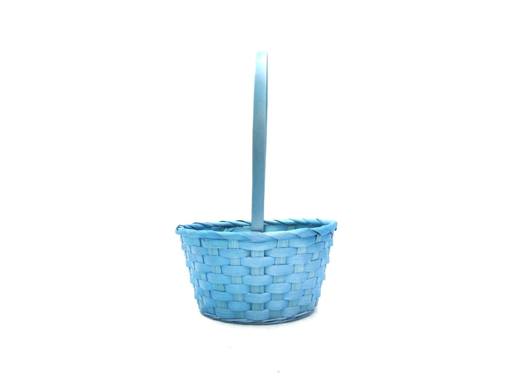 slide 1 of 1, Holiday Home Bamboo Basket - Pearl Blue, 8 in