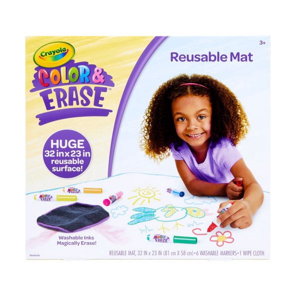 slide 8 of 8, Crayola Color & Erase Reusable Mat, 32&Rdquo; X 23&Rdquo;, Multicolor, 1 ct