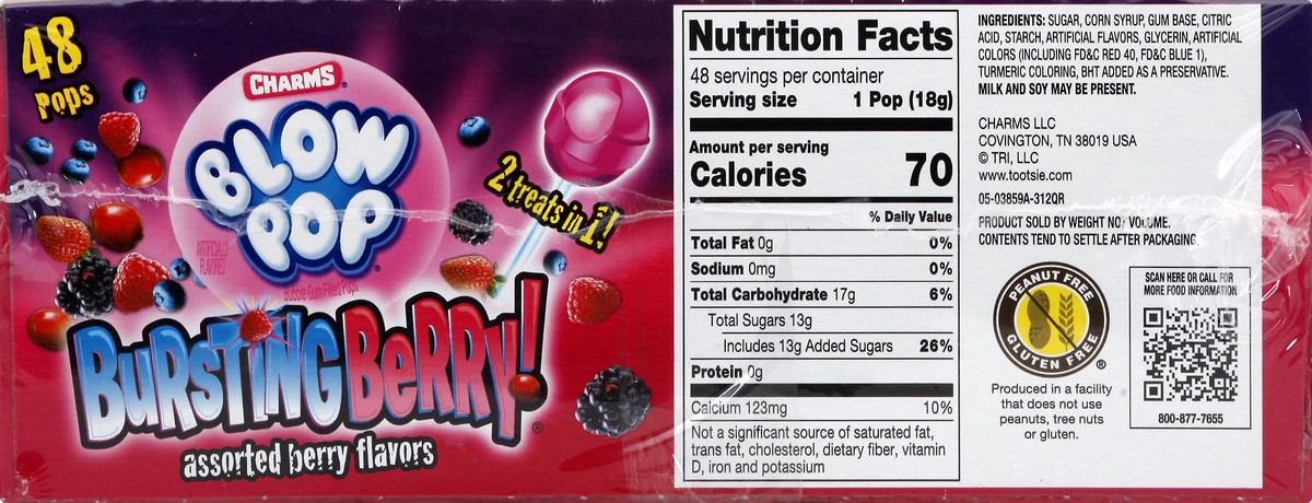 slide 13 of 13, Charms Assorted Berry Flavors Pops 48 ea, 48 ct