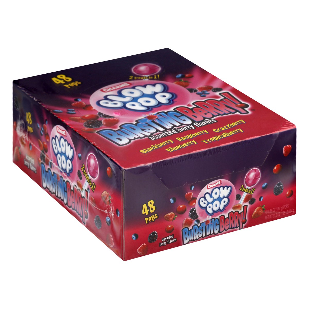 slide 4 of 13, Charms Assorted Berry Flavors Pops 48 ea, 48 ct
