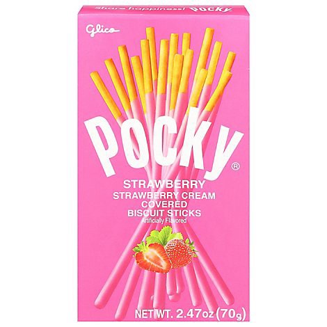 slide 1 of 1, Glico Pocky Biscuit Sticks Strawberry Cream Covered- 2.47 oz, 2.47 oz