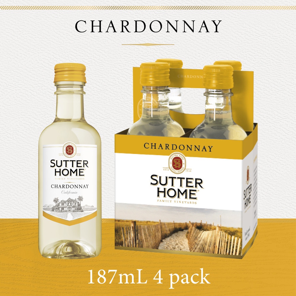 slide 1 of 2, Sutter Home Chardonnay, 4 ct; 187 ml
