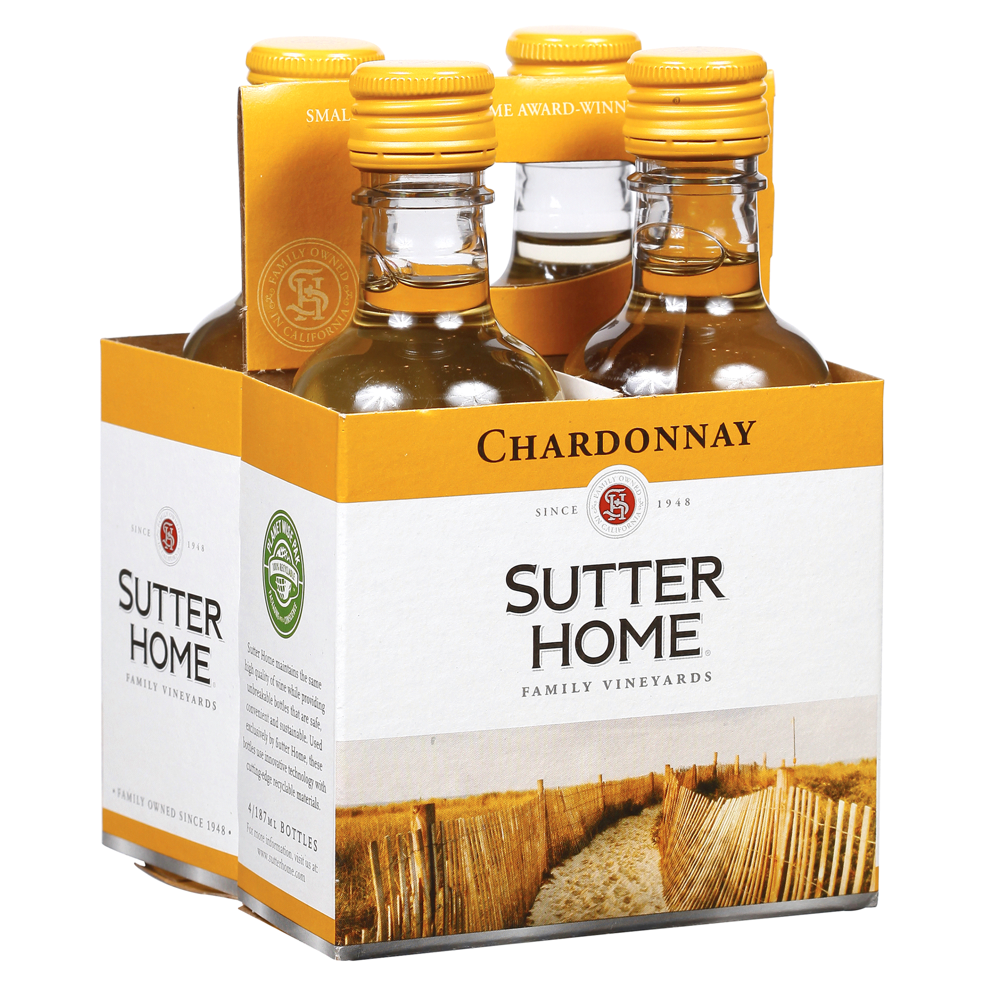 slide 10 of 17, Sutter Home Chardonnay 4 - 187 ml Bottles, 4 ct; 187 ml