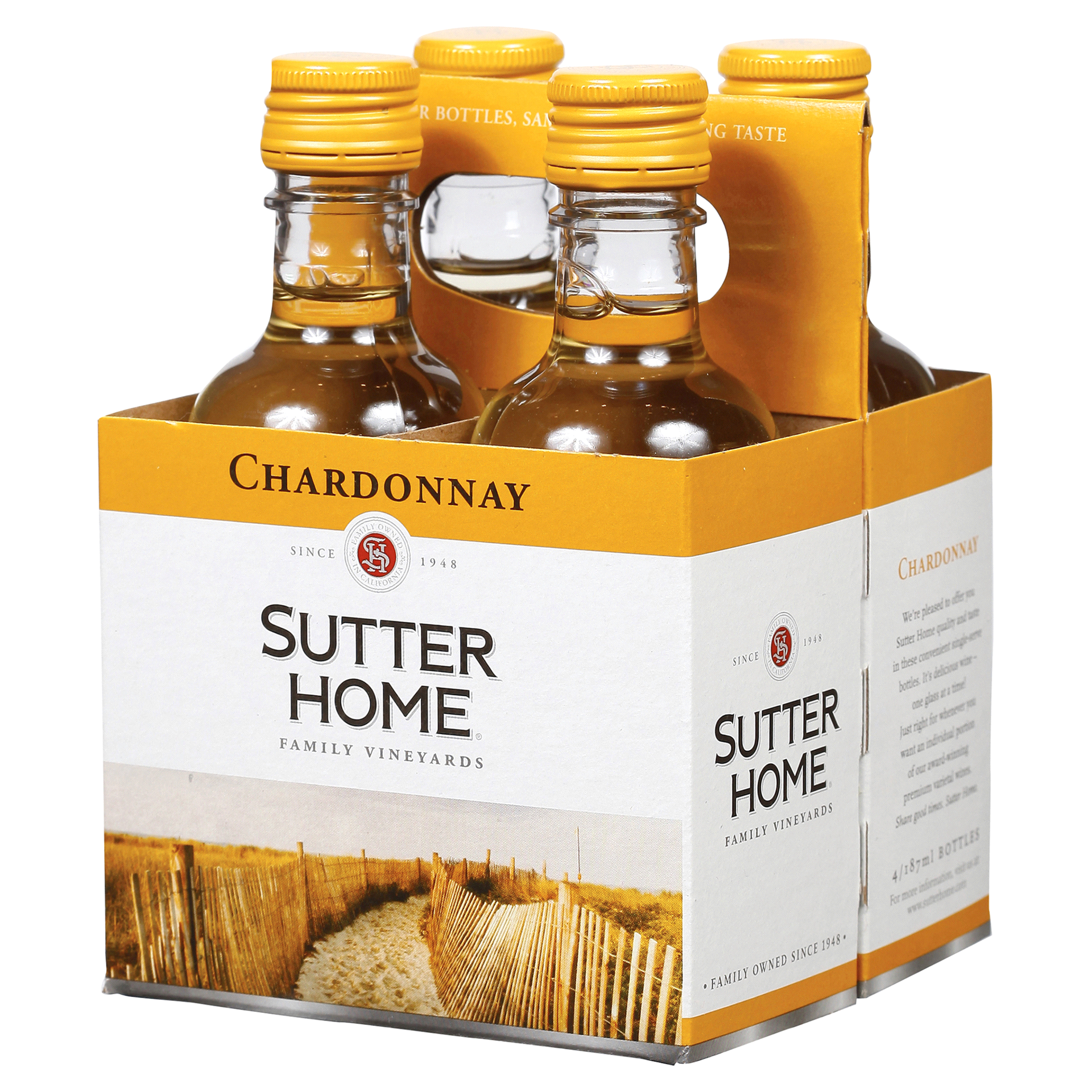 slide 12 of 17, Sutter Home Chardonnay 4 - 187 ml Bottles, 4 ct; 187 ml