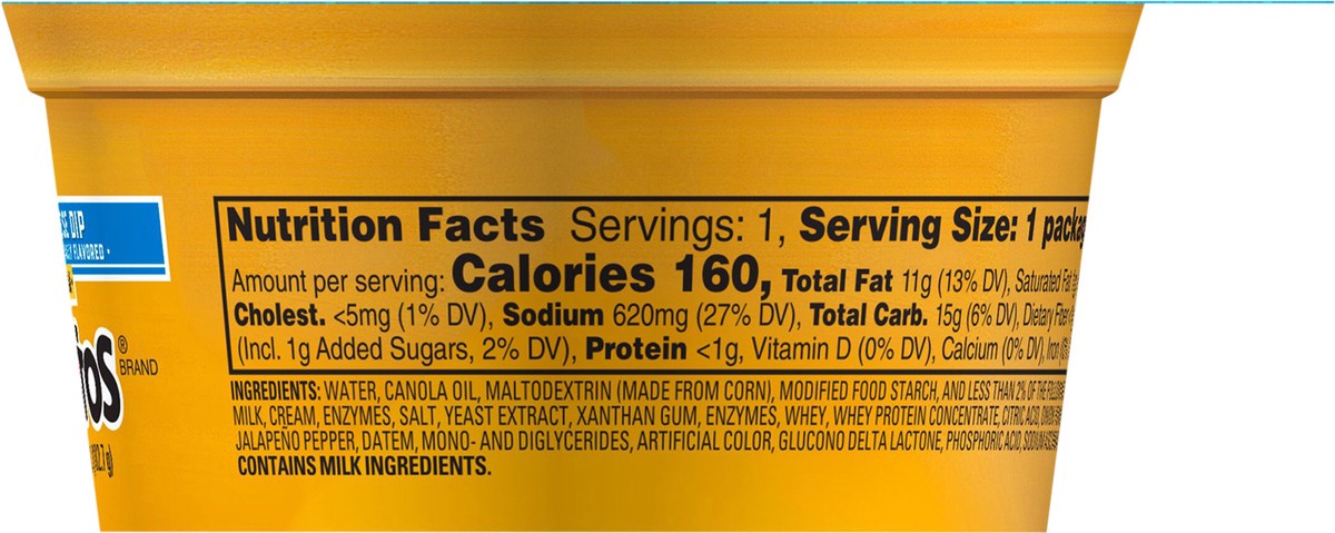 slide 10 of 11, Tostitos Medium Nacho Cheese Dip Naturally And Artificially Flavored 3.625 Oz, 3.62 oz
