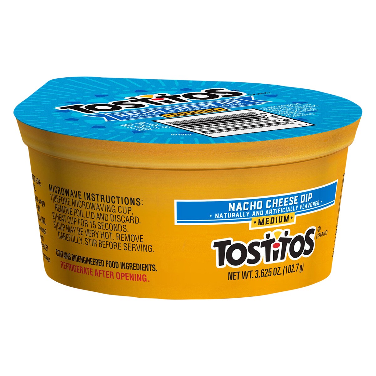slide 6 of 11, Tostitos Medium Nacho Cheese Dip Naturally And Artificially Flavored 3.625 Oz, 3.62 oz