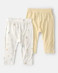 Carter's Baby 2-Pack Constellation PurelySoft Pants - Yellow/Cream - 18M