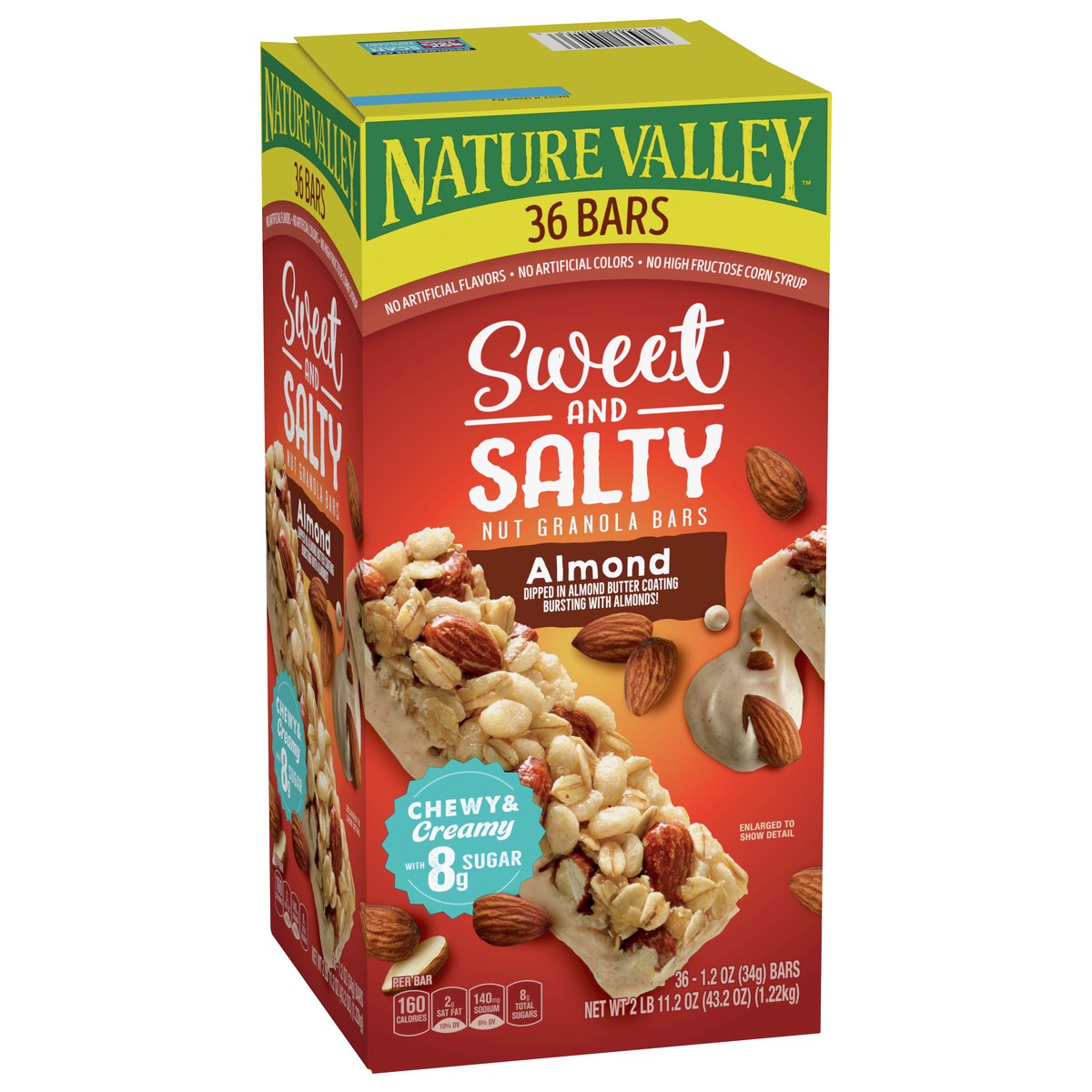 slide 12 of 14, Nature Valley Granola Bars, Sweet and Salty Nut, Almond, 36 Bars, 43.2 OZ, 36 ct