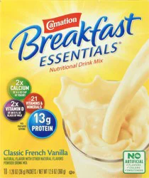 Carnation Breakfast Essentials Classic French Vanilla Nutritional Drink Mix 10-1.26 oz Packets