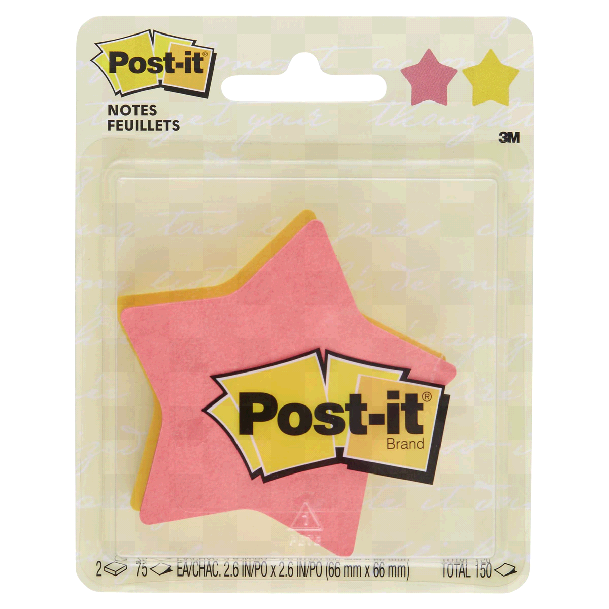 slide 1 of 1, Post-it Super Sticky Yellow Star Notes, 2 ct