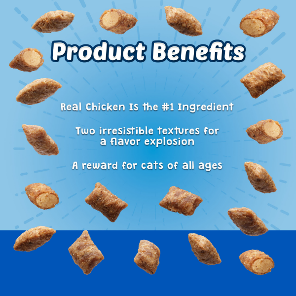 slide 3 of 12, Blue Buffalo Bursts Crunchy Cat Treats, Chicken 12-oz Tub, 12 oz