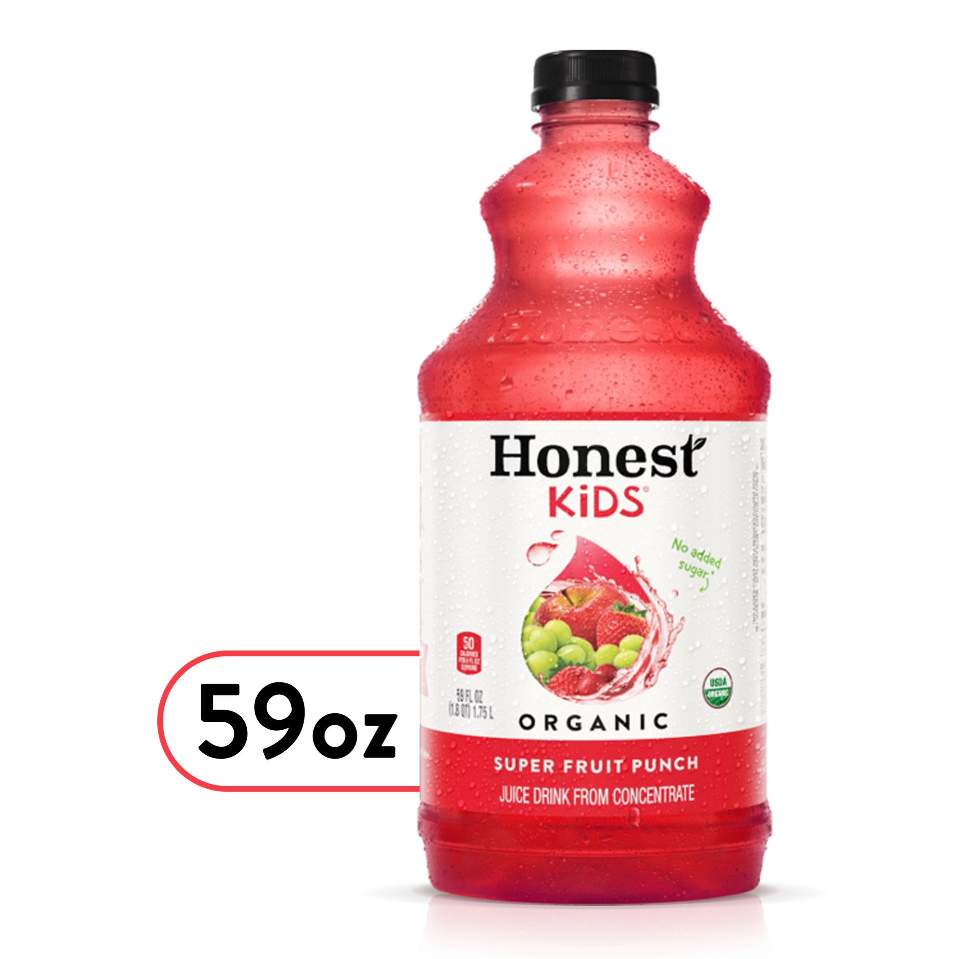 slide 1 of 8, Honest Kids Super Fruit Punch Bottle, 59 fl oz, 59 fl oz