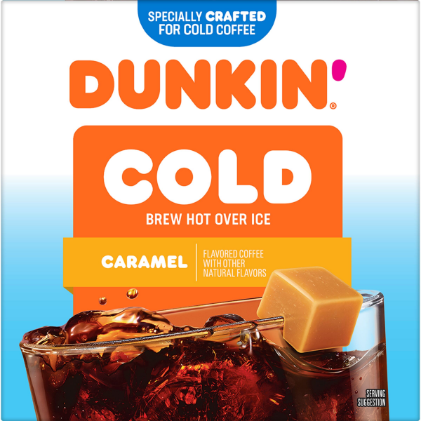 slide 13 of 27, Dunkin'' Cold Caramel Flavored Coffee, K-Cup Pods, 10 Count Box, 10 ct