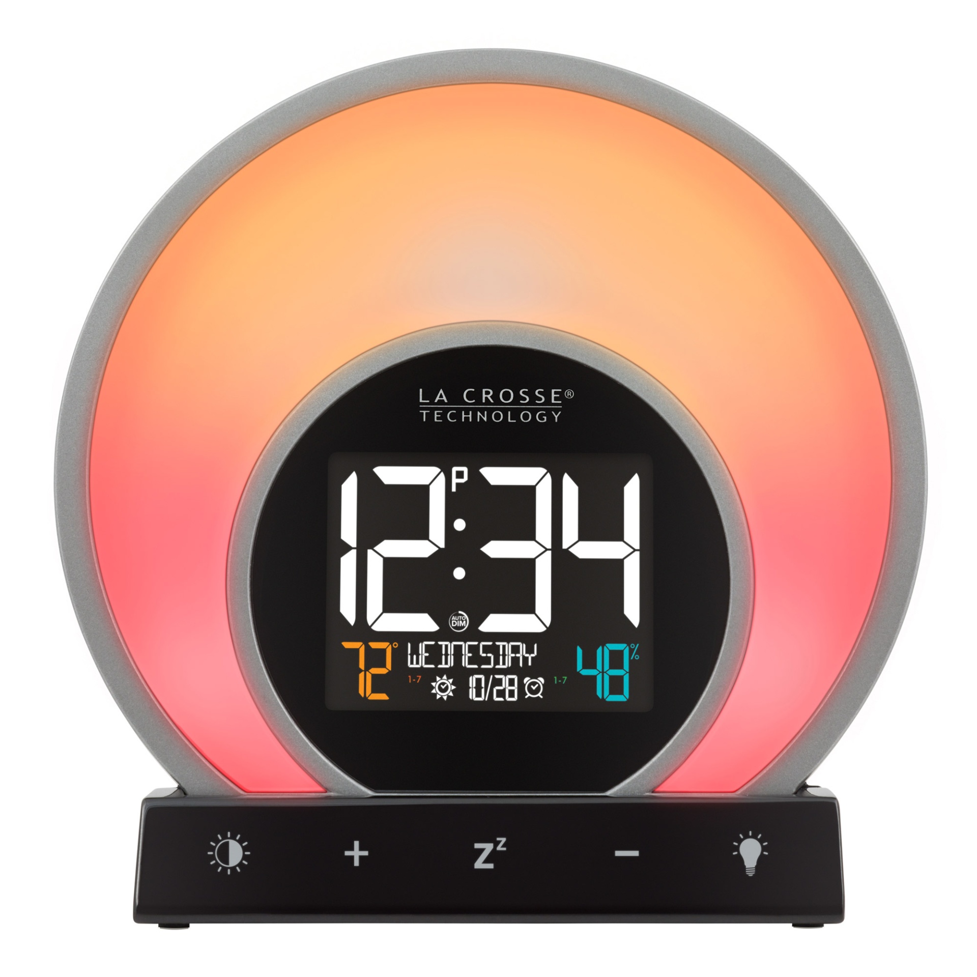 slide 1 of 2, La Crosse Technology La Crosse Soluna Mood Light Alarm Clock, 1 ct