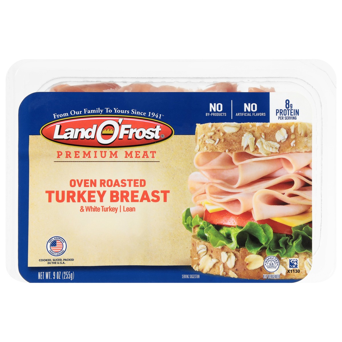 slide 3 of 4, Land O' Frost Premium Oven Roasted Lean Turkey Breast & White Turkey 9 oz, 9 oz