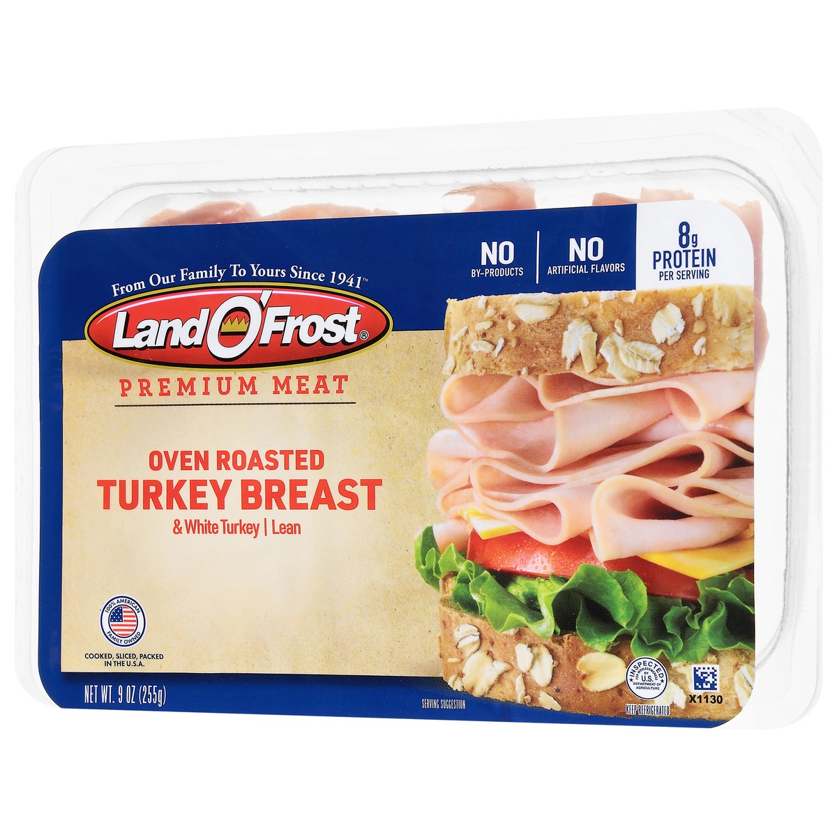 slide 4 of 4, Land O' Frost Premium Oven Roasted Lean Turkey Breast & White Turkey 9 oz, 9 oz