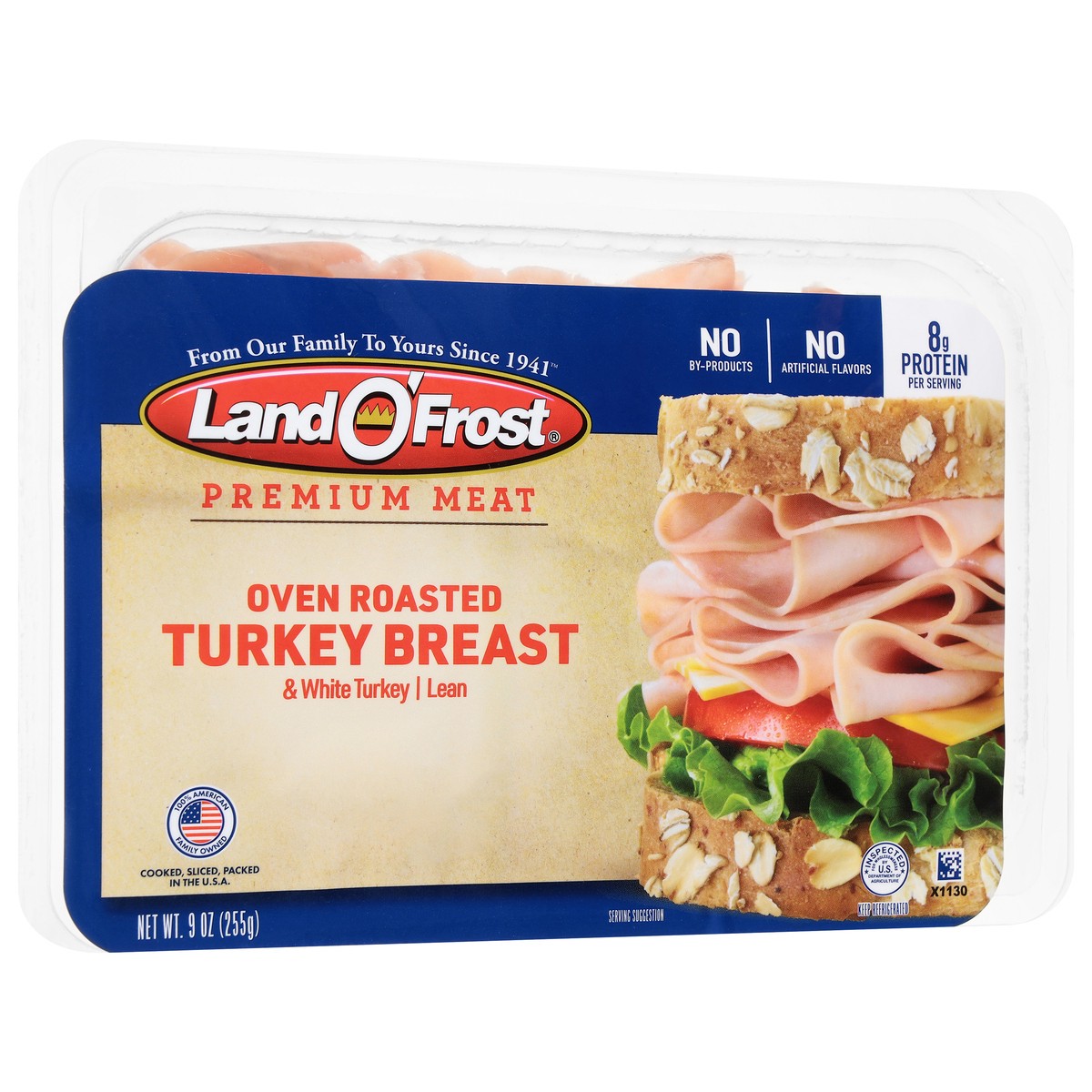 slide 2 of 4, Land O' Frost Premium Oven Roasted Lean Turkey Breast & White Turkey 9 oz, 9 oz
