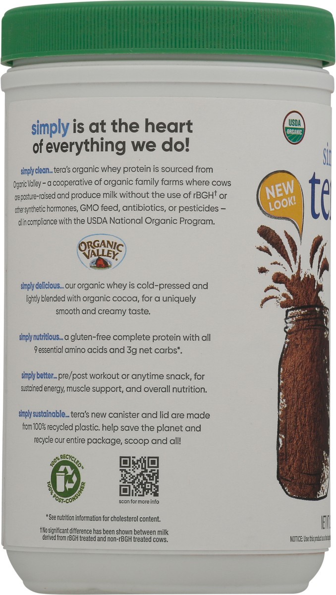 slide 6 of 12, simply tera's Organic Dark Chocolate Whey Protein 12 oz, 12 oz