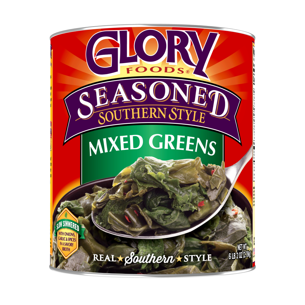 slide 1 of 1, Glory Foods Glory Seasoned Southern Style Mixed Greens, 6 lb 2 oz