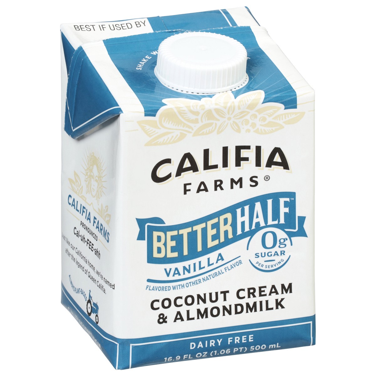 slide 9 of 9, Califia Farms Vanilla Better Half Almond Milk Half and Half, 16.9 fl oz