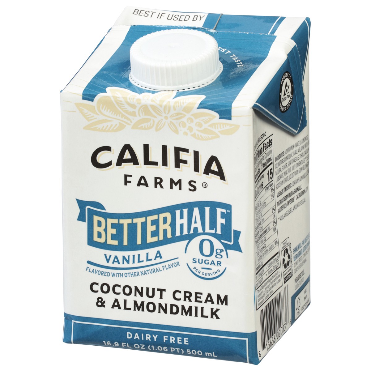 slide 8 of 9, Califia Farms Vanilla Better Half Almond Milk Half and Half, 16.9 fl oz
