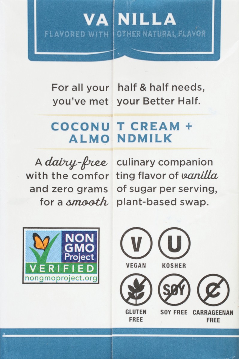 slide 6 of 9, Califia Farms Vanilla Better Half Almond Milk Half and Half, 16.9 fl oz