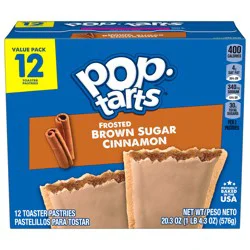 Pop-Tarts Toaster Pastries, Breakfast Foods, Kids Snacks, Frosted Brown Sugar Cinnamon, 20.3oz Box, 12 Pop-Tarts