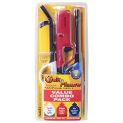 Click n Flame Multi-Purpose Refillable Lighter Value Combo Pack 3 ea