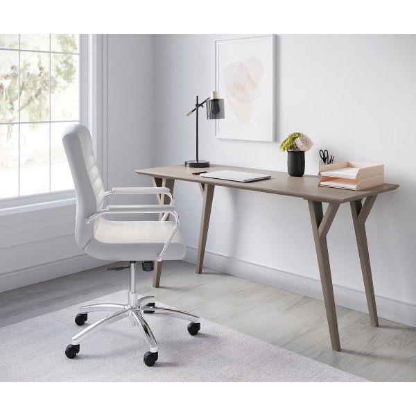 slide 2 of 10, Realspace® Trezza 60""W Writing Desk, Light Oak, 1 ct