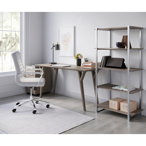 slide 3 of 10, Realspace® Trezza 60""W Writing Desk, Light Oak, 1 ct