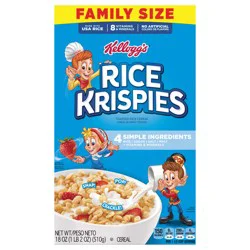 Kellogg''s Rice Krispies Breakfast Cereal, 8 Vitamins and Mineral, Family Size, Original, 18oz Box (1 Box)