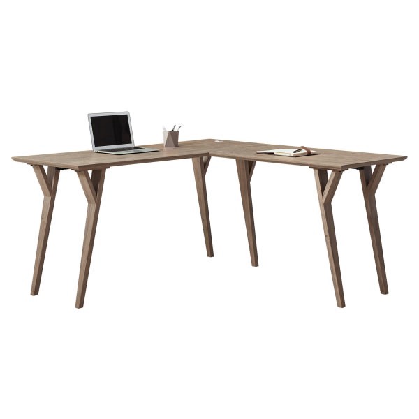 slide 8 of 10, Realspace® Trezza 62""W L-Shaped Computer Desk, Light Oak, 1 ct