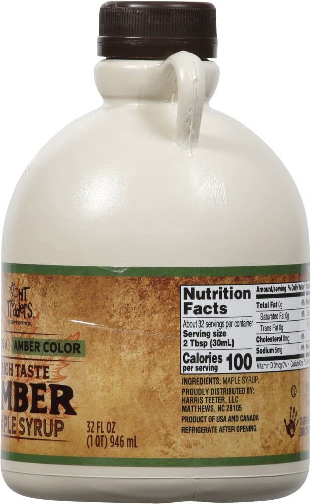 slide 4 of 4, Harris Teeter Traders Grade A Amber Maple Syrup, 32 fl oz