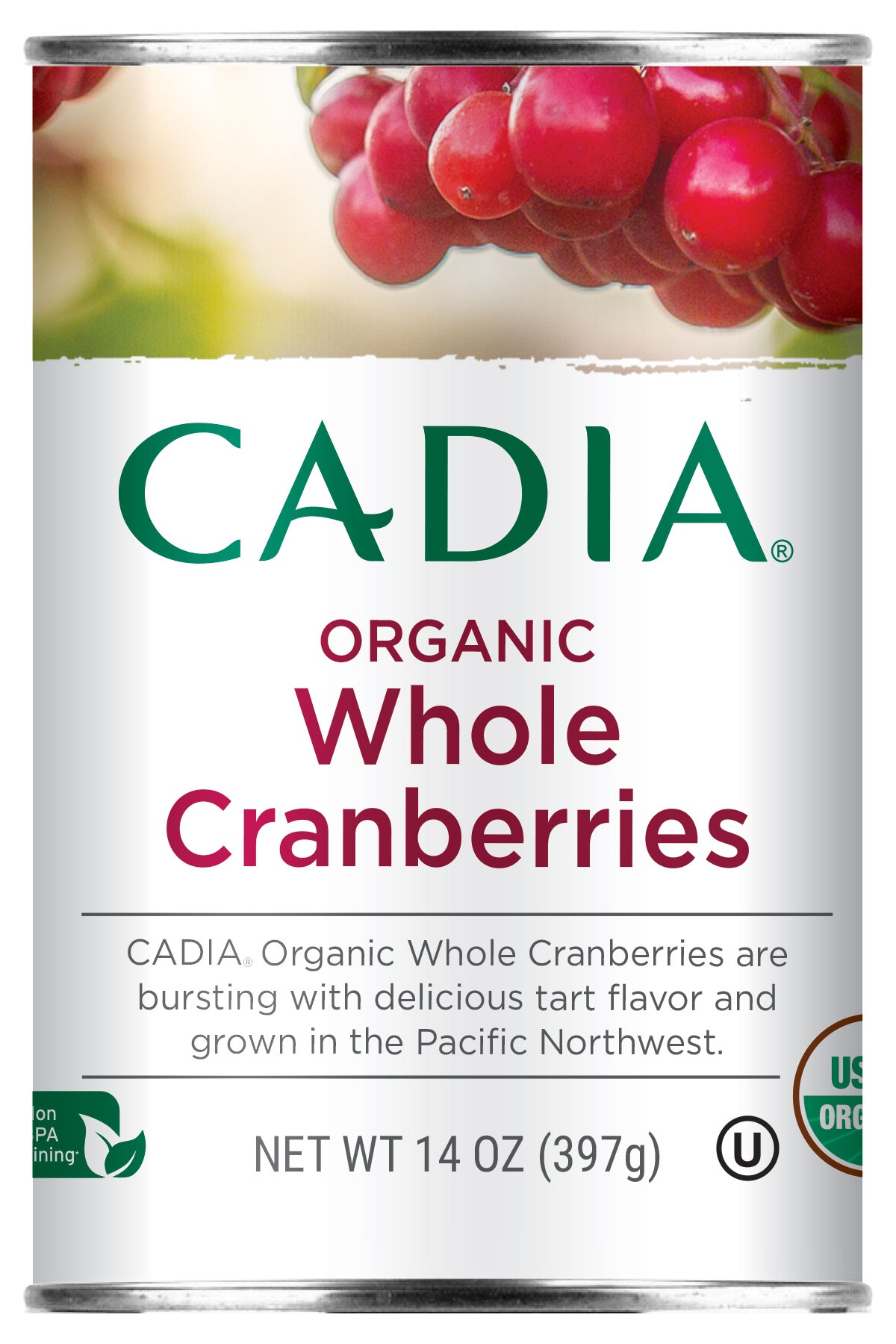 slide 1 of 1, Cadia Organic Whole Cranberries, 14 oz